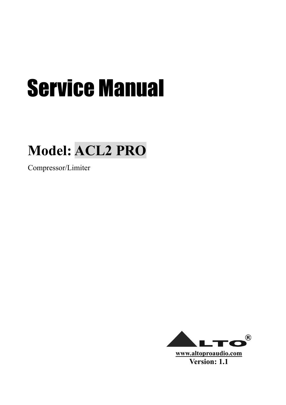 alto acl 2 pro service manual 2